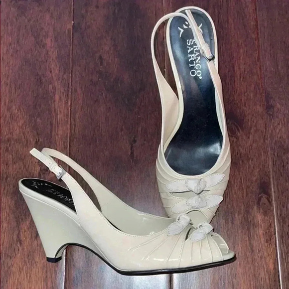 Franco Sarto Patten Leather Slingback Heels - Picture 1 of 9